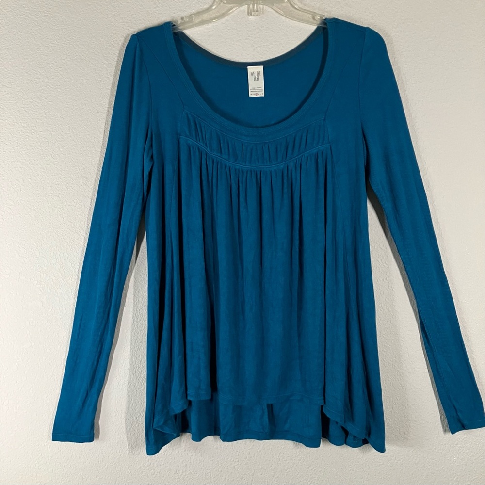 We The Free People Babydoll Top S Ribbed Long Sleeve Boho Festival Coastal Swing